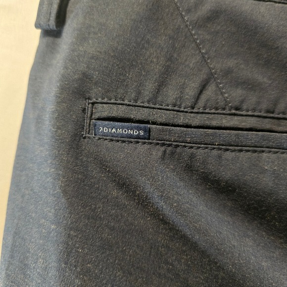 7 DIAMONDS PERFORMANCE Mens Shorts Size 33 Gray Performance Fabric Flat Front - Picture 11 of 12